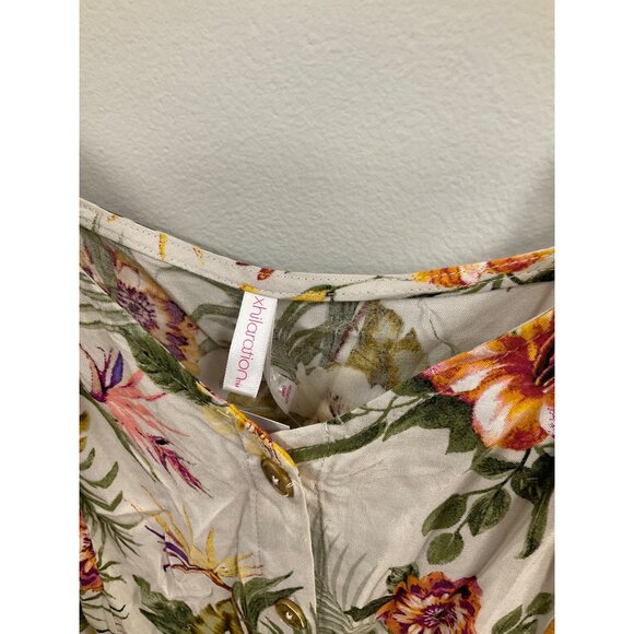 Xhilaration Juniors Summer Floral Button-Front Ruffled Strap Dress XXL - Picture 3 of 6